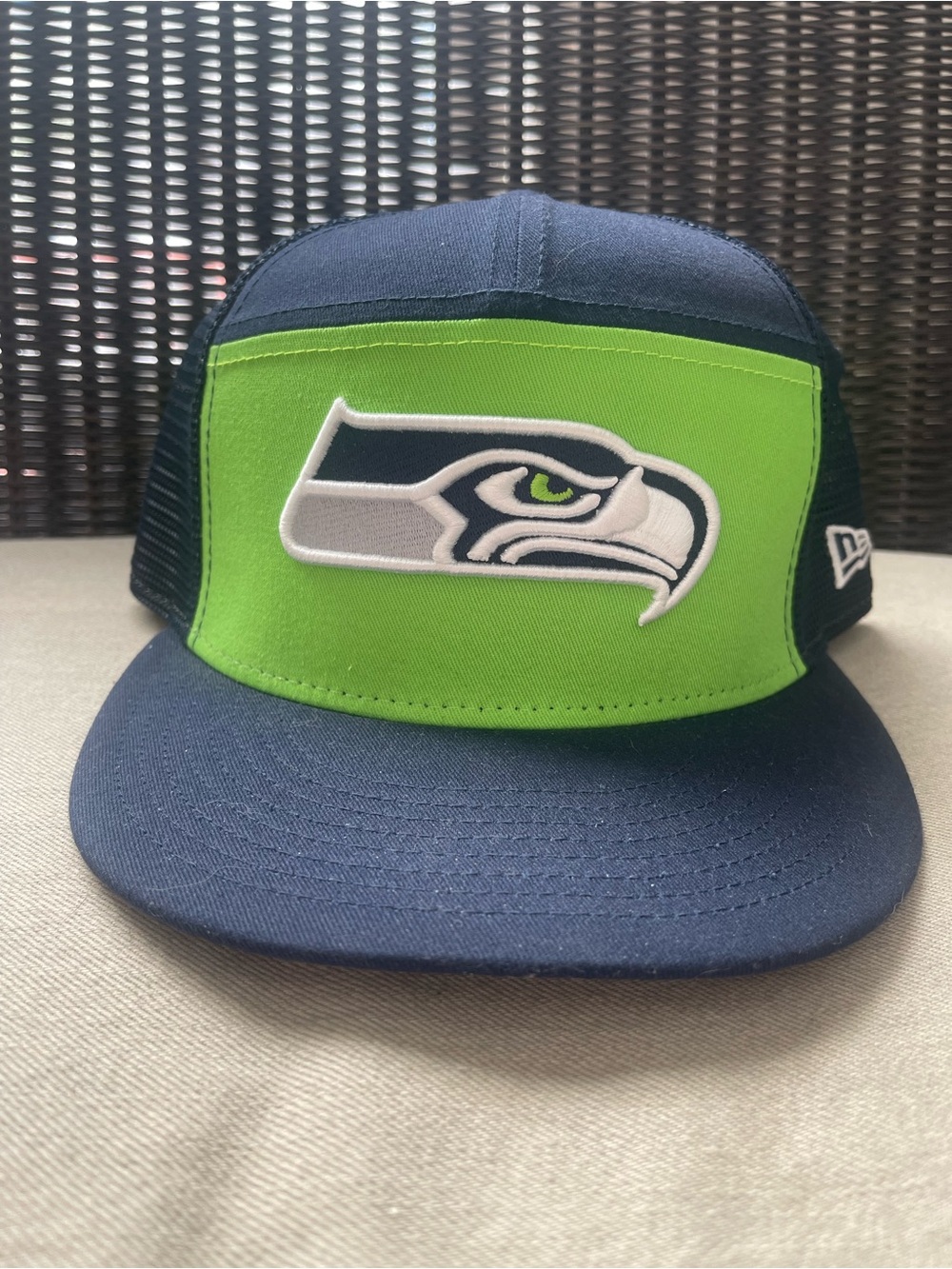 Seattle Seahawks Navy & Lime Trucker Hat